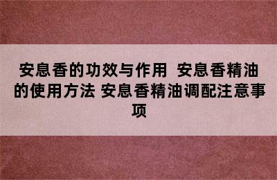 安息香的功效与作用  安息香精油的使用方法 安息香精油调配注意事项